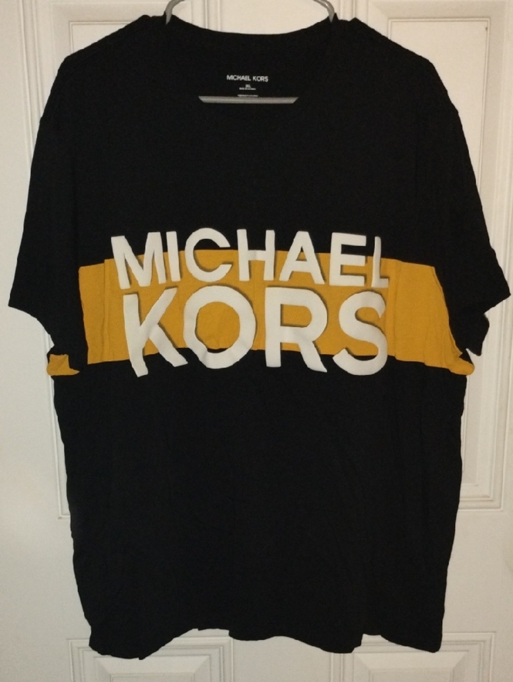 Michael Kors-Stripe Logo Short Sleeve Tee (Black 🖤)-2XL